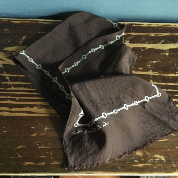 Vintage La Belle Creole - Paris Silk Scarf Horse bit design in a dk brown & gold - Picture 4 of 10